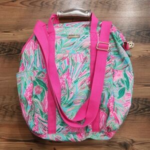 Lilly Pulitzer Tropical Floral Cooler Preppy Portable Backpack Bag Tote‎ Bright